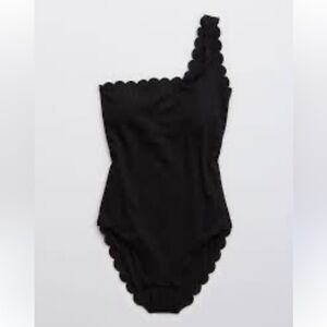 Aerie Black One-Shoulder  One Piece swimsuit size Medium